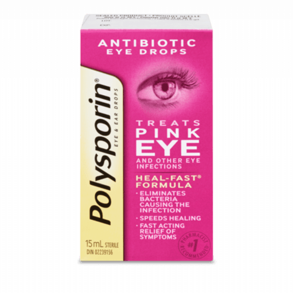 Polysporin Pink Eye ANTIBIOTIC EYE Drops - 15 ML