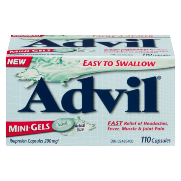 ADVIL MINI GEL CAPS 200MG 110