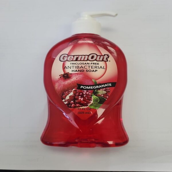 GermOut Hand Soap - ANTIBACTERIAL - POMEGRANATE 11 oz 325 mL
