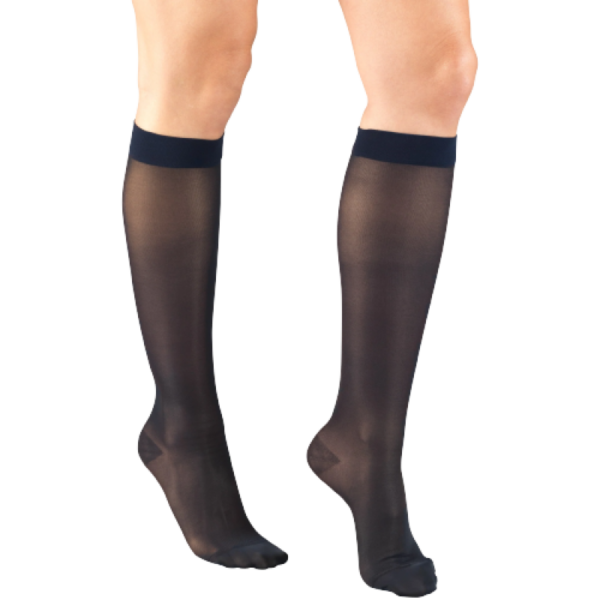 Stockings - TRUFORM 1773NV-L: WOMEN'S Sheer Knee High Closed Toe 15-20 mmHg (NAVY) LARGE